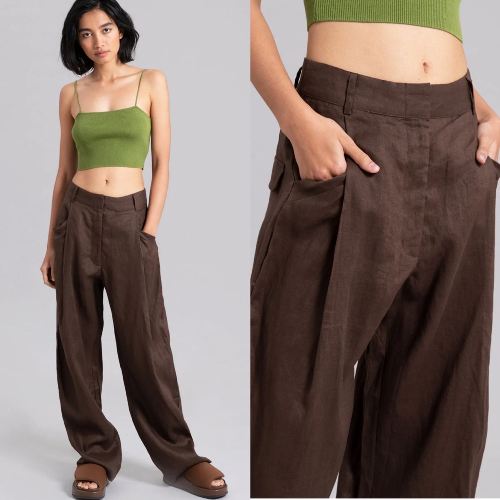 Wide Leg Brown Pants